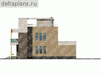 Проект кирпичного дома из теплой керамики № D-266-1K - вид справа