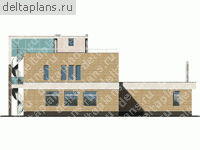 Проект кирпичного дома из теплой керамики № D-266-1K - вид сзади