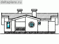 Одноэтажный коттедж с террасой № E-126-1P - вид справа