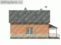 Дом с отделкой из вагонки и кирпича № E-129-2P - вид справа