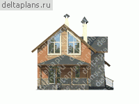 Дом с отделкой из вагонки и кирпича № E-129-2P - вид сзади