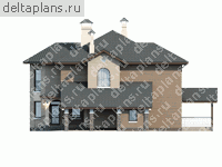 Двухэтажный дом с эркером и навесом № E-227-1P - вид справа
