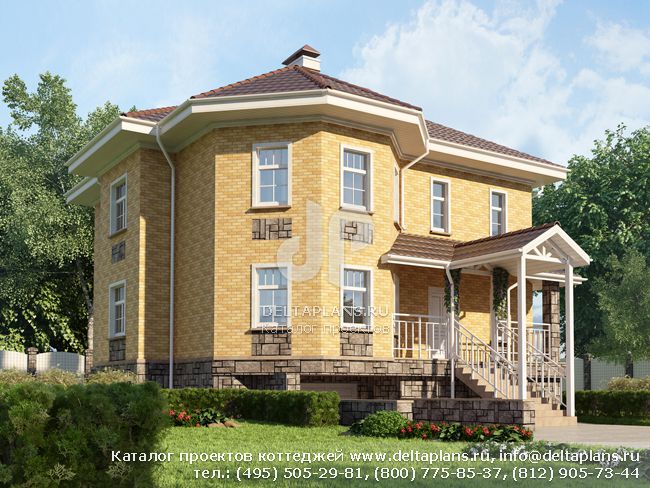 Проект кирпичного дома из теплой керамики № E-305-1K Проект кирпичного дома из теплой керамики № E-305-1K