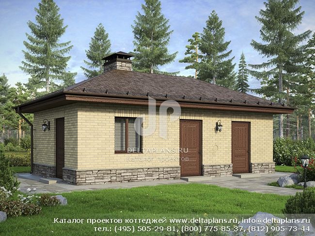 Дом из поризованного камня № F-029-1K Дом из поризованного камня № F-029-1K