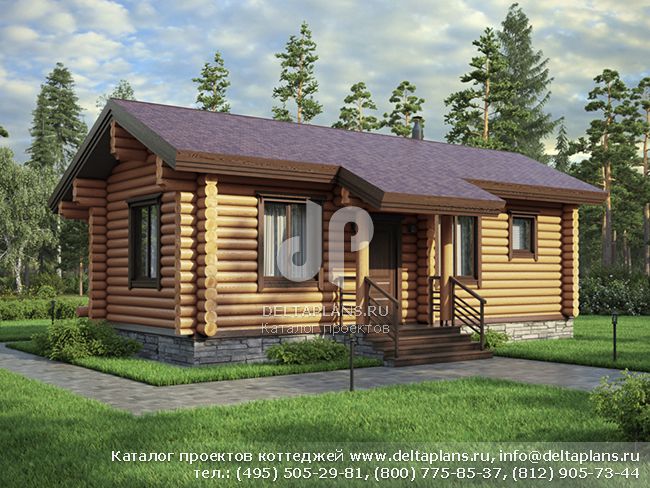 Баня из бревна № F-039-1D Баня из бревна № F-039-1D