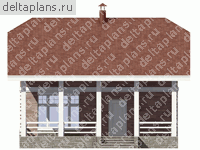 Проект пенобетонной бани № G-080-1P - вид спереди