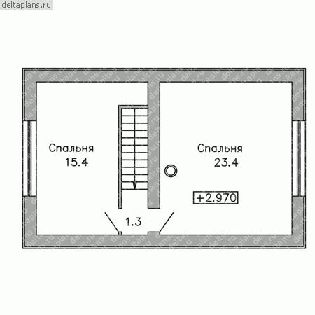 Проект пенобетонной бани № G-080-1P - мансарда