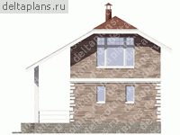 Проект пенобетонной бани № G-080-1P - вид справа
