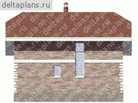 Проект пенобетонной бани № G-080-1P - вид сзади