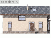 Проект коттеджа с эркером и террасой № G-178-2P - вид сзади