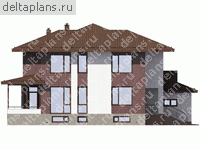 Проект пенобетонного дома № G-388-1P - вид слева