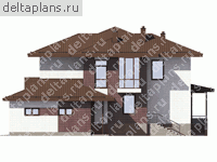 Проект пенобетонного дома № G-388-1P - вид справа