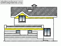 Проект пенобетонного дома № H-142-1P - вид справа