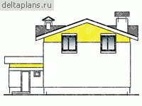 Проект пенобетонного дома № H-142-1P - вид сзади