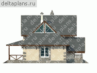 Проект частного двухэтажного дома из кирпича № H-145-3K - вид слева