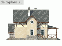Проект частного двухэтажного дома из кирпича № H-145-3K - вид справа