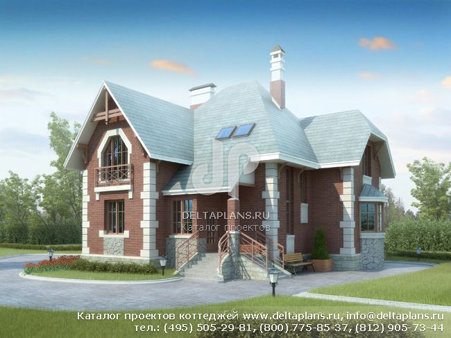 Проект современного загородного дома с чердаком № H-174-1P Проект современного загородного дома с чердаком № H-174-1P