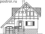 Дом-коттедж с гаражом 10 на 10 № H-181-1K - вид спереди