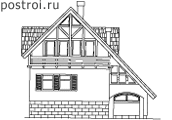 Дом-коттедж с гаражом 10 на 10 № H-181-1K - вид сзади