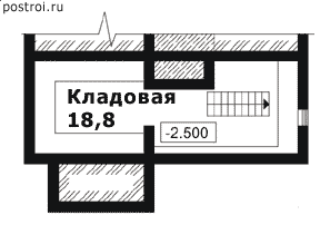 Деревянный дом-коттедж с подвалом № J-108-1D - цоколь