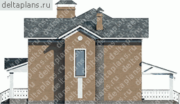 Проект дома из газобетона с террасой и крыльцом № J-183-1P - вид справа