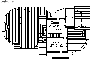 Круглый 3 этажный дом № J-411-1K - мансарда