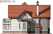 Дом 2 этажа с верандой 12 на 13 № K-239-1P - вид слева