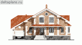 3 этажный дом-коттедж № K-371-1P - вид спереди