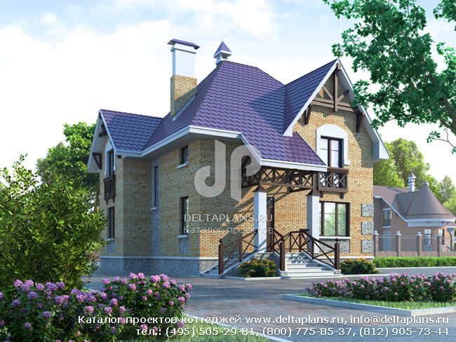 Дом из кирпича 2 этажа № L-184-1K Дом из кирпича 2 этажа № L-184-1K