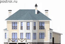 Дом-коттедж 2 этажа с гаражом № L-290-1P - вид сзади