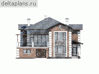 Коттедж из газо(пено)блоков, проект № L-313-1P - вид слева
