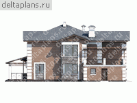 Коттедж из газо(пено)блоков, проект № L-313-1P - вид сзади