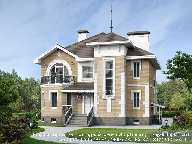 Загородный коттедж с цокольным этажом № L-334-1P Загородный коттедж с цокольным этажом № L-334-1P