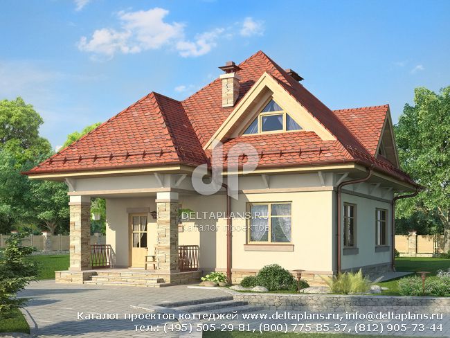 Загородный дом из газобетона № M-124-1P Загородный дом из газобетона № M-124-1P