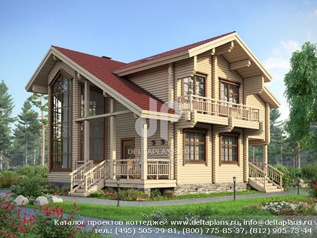 Деревянный дом из клееного бруса № M-155-1D Деревянный дом из клееного бруса № M-155-1D
