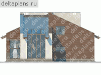 Современный дом из кирпича № M-196-1K - вид слева