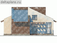 Современный дом из кирпича № M-196-1K - вид справа