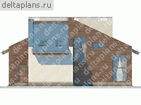 Современный дом из кирпича № M-196-1K - вид сзади