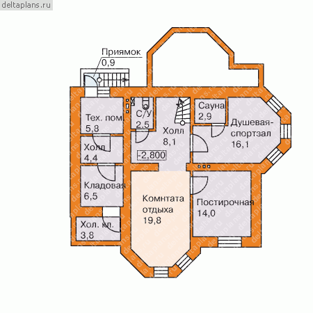 Современный особняк с цокольным этажом № M-248-1P - цоколь