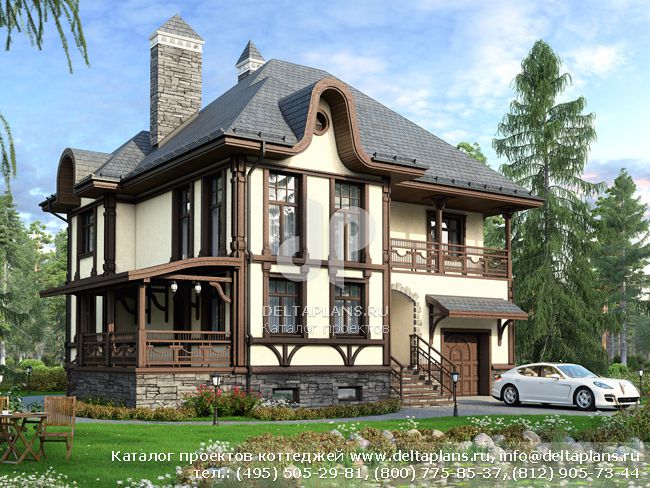 Красивый дом с гаражом № M-273-1P Красивый дом с гаражом № M-273-1P