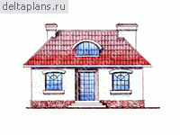 Загородный дом с камином № N-092-1K - вид спереди