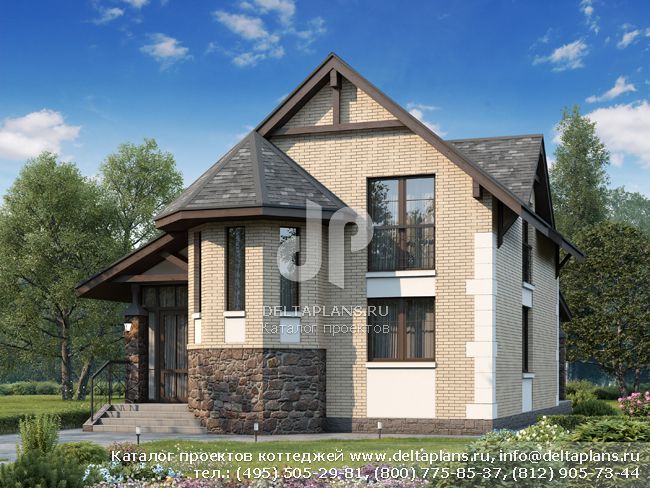 Компактный дом для узкого участка № N-124-1P Компактный дом для узкого участка № N-124-1P