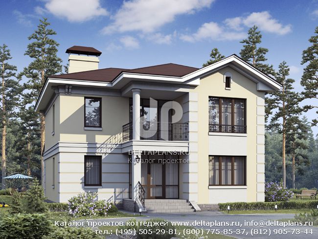 Двухэтажный дом с классическими фасадами № N-204-1P Двухэтажный дом с классическими фасадами № N-204-1P