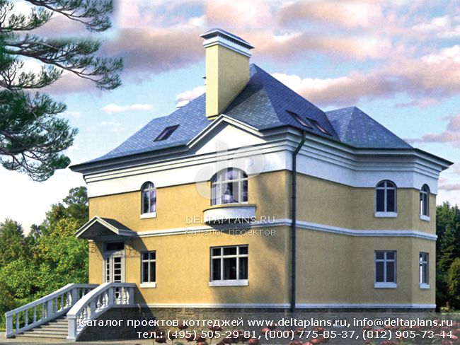 Цокольный дом-коттедж из кирпича № N-298-1K Цокольный дом-коттедж из кирпича № N-298-1K