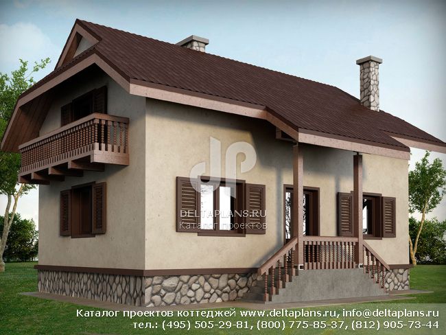 Проект кирпичного дома из теплой керамики № O-133-1K Проект кирпичного дома из теплой керамики № O-133-1K
