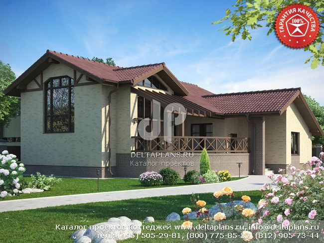 Дом из кирпича с утеплителем № O-150-1K Дом из кирпича с утеплителем № O-150-1K