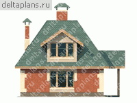 Баня с мансардой № P-087-1P - вид спереди