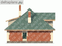 Баня с мансардой № P-087-1P - вид слева