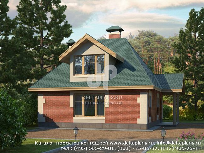 Баня с мансардой № P-087-1P Баня с мансардой № P-087-1P