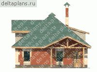 Баня с мансардой № P-087-1P - вид справа